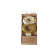 Number 8 Gold Dipped Candle 8cm