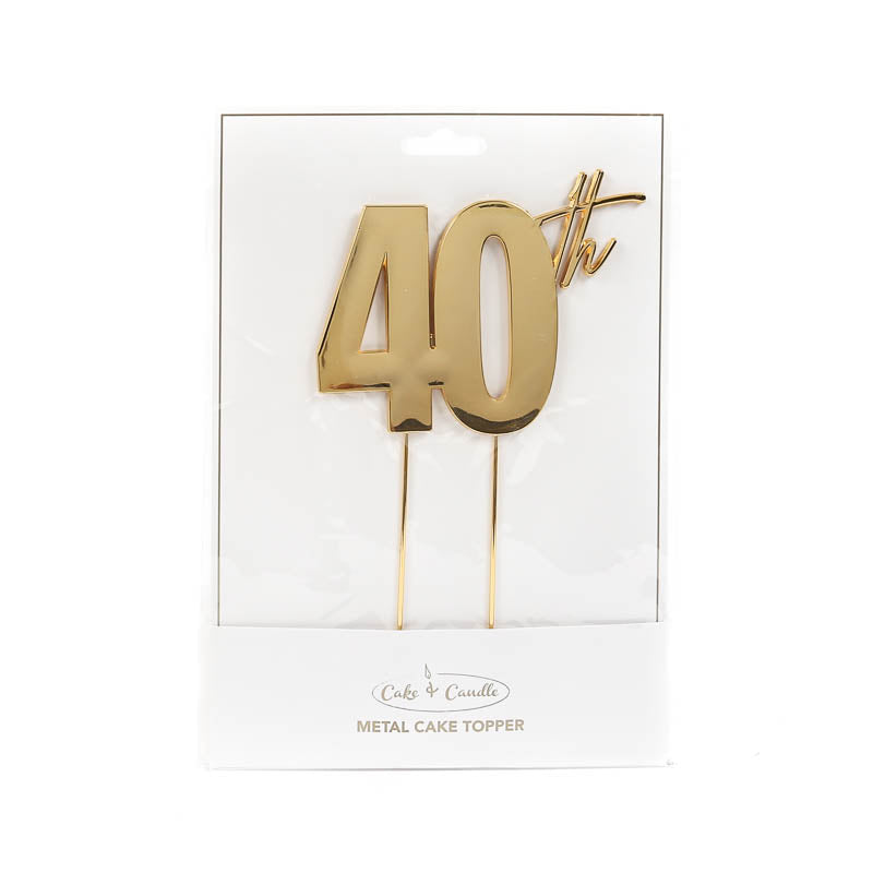 40th Gold Metal Cake Topper