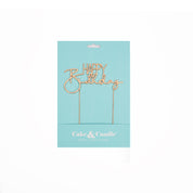 Happy Birthday Rose Gold Metal Cake Topper (2)