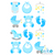 BABY SHOWER BOY - 15PCE WAFER CUPCAKE TOPPERS