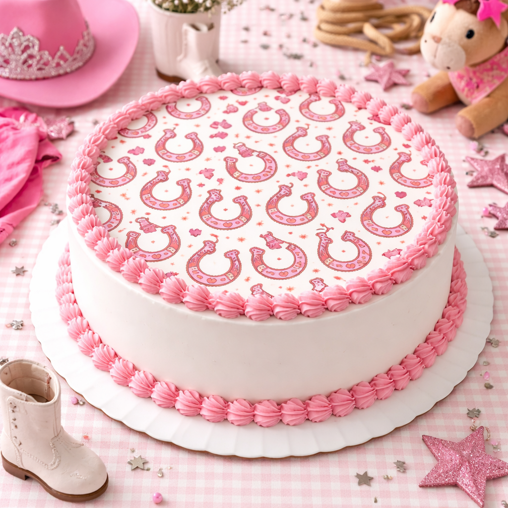 Pink Horseshoe Edible Image Template