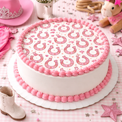 Pink Horseshoe Edible Image Template