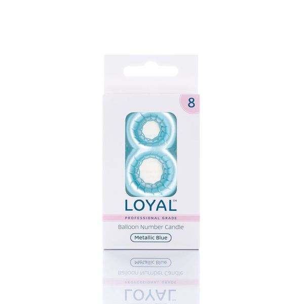Blue Metallic Balloon Candle No 8