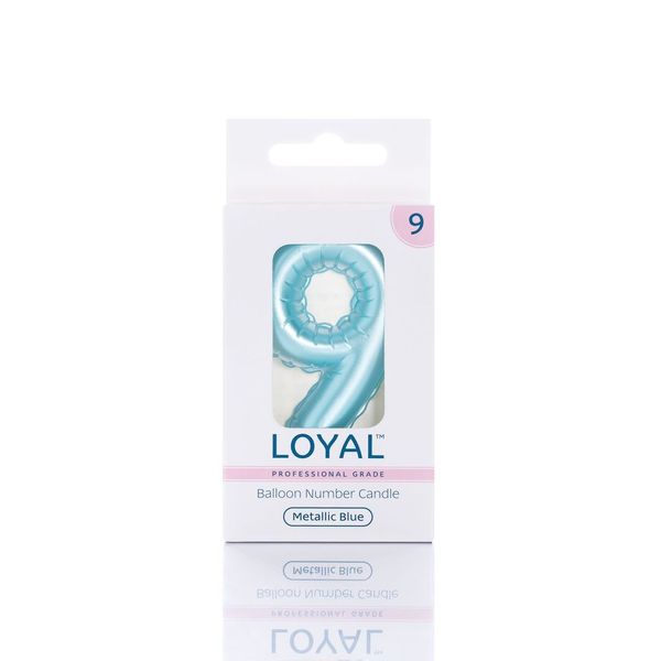 Blue Metallic Balloon Candle No 9