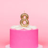Gold Metallic Balloon Candle No 8