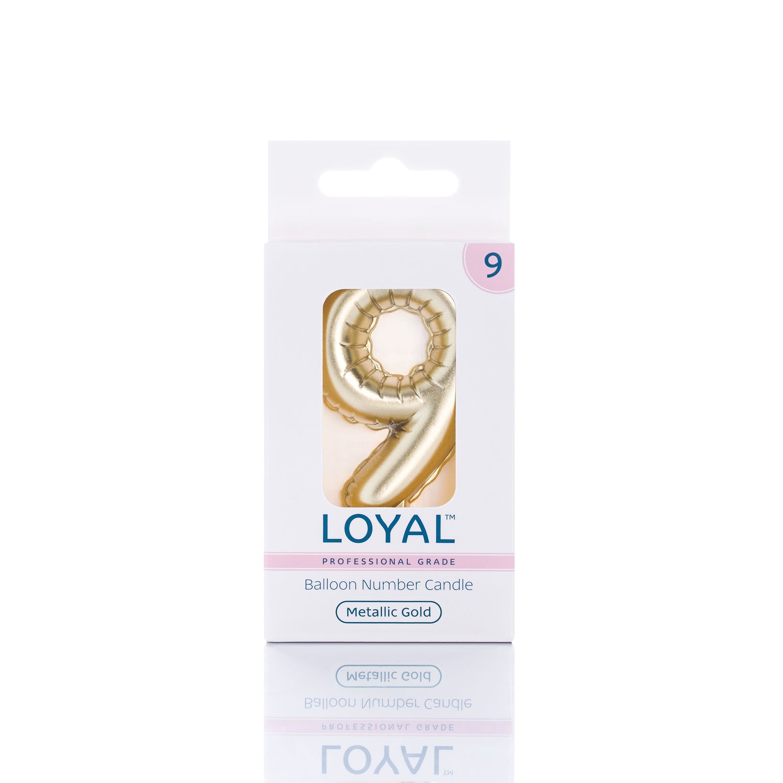 Gold Metallic Balloon Candle No 9