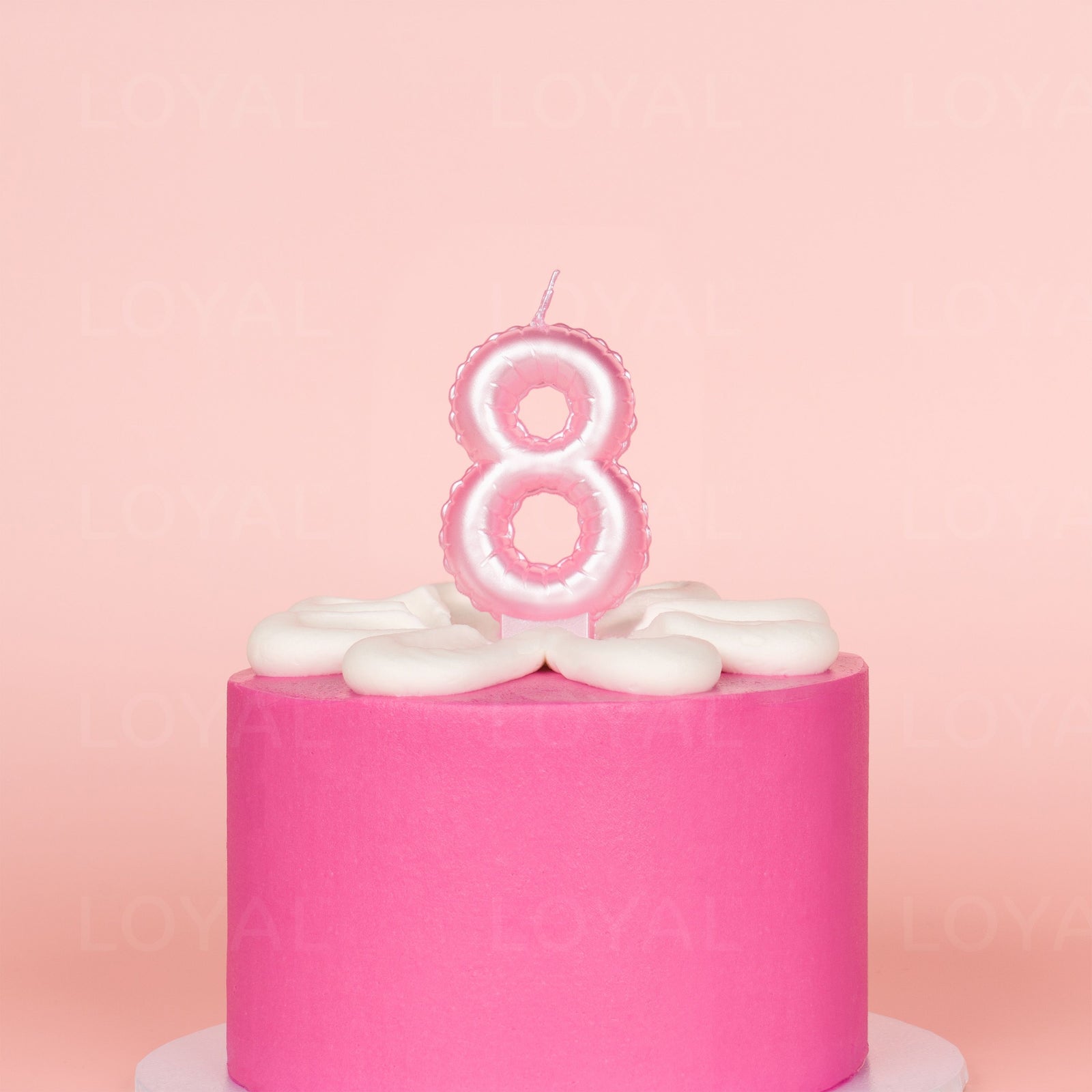 Pink Metallic Balloon Candle No 8