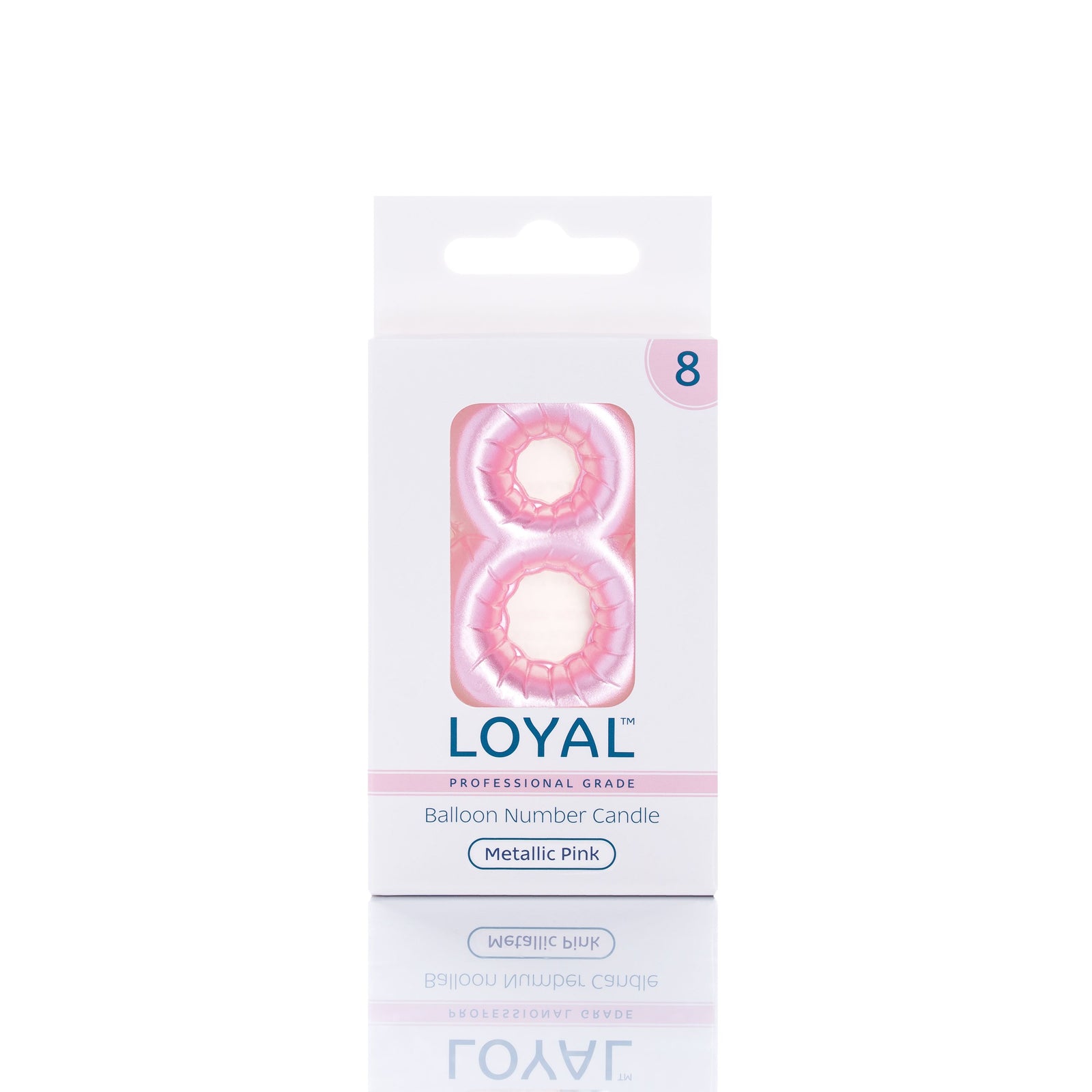 Pink Metallic Balloon Candle No 8