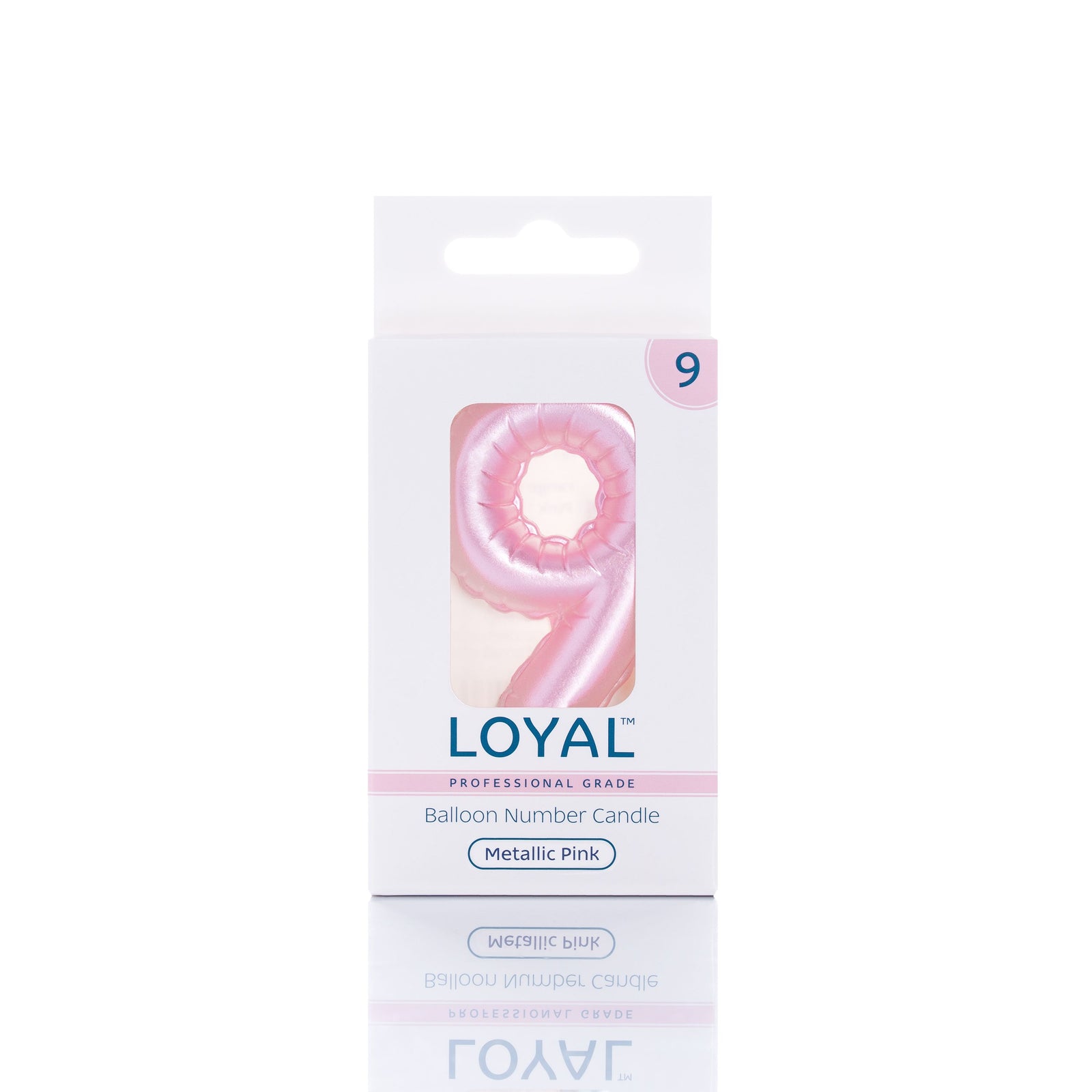 Pink Metallic Balloon Candle No 9