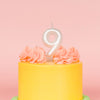 White Metallic Balloon Candle No 9