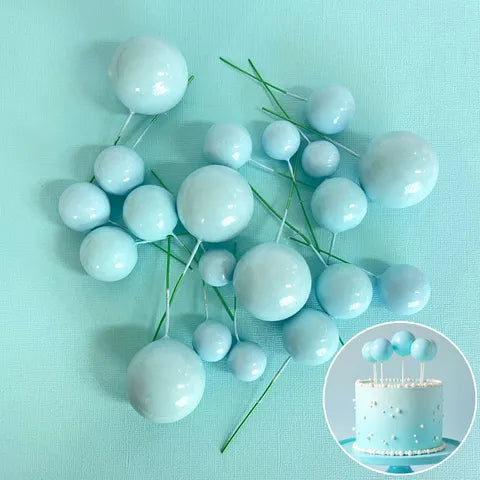 BABY BLUE FOAM BALL TOPPER 20 PACK
