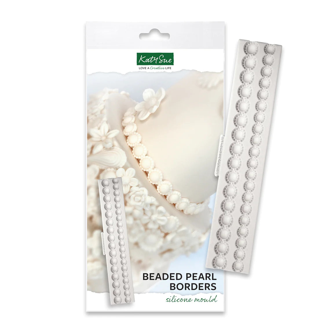 Katy Sue Beaded Pearl Borders Silicone Mould