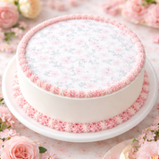 Pink Floral Edible Image Template