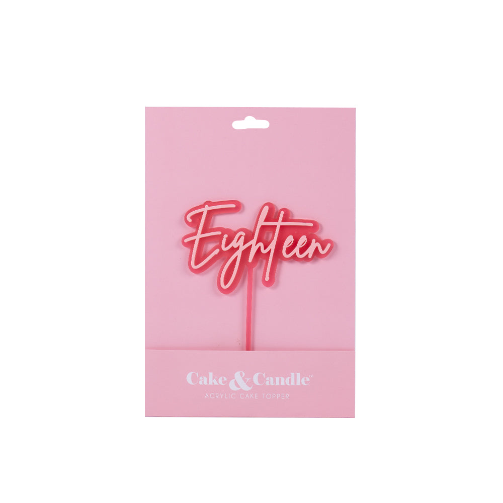 Eighteen Pink Opaque + Pink Layered Cake Topper