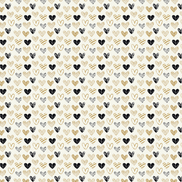 Black & Gold Heart Transfer Sheet