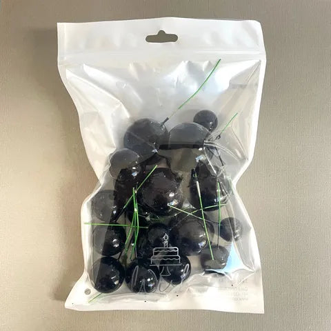 SHINY BLACK FOAM BALL TOPPER 20 PACK