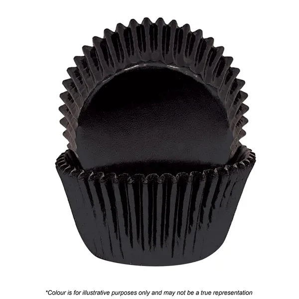 CUPCAKE BLACK FOIL BAKING CUPS 72 PK