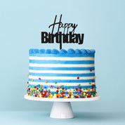 Fun Happy Birthday Black Acrylic Cake Topper