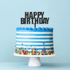 HAPPY BIRTHDAY Black Acrylic Cake Topper (bold)