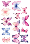 LARGE WATERCOLOUR BUTTERFLIES 13 PCE WAFER PAPER