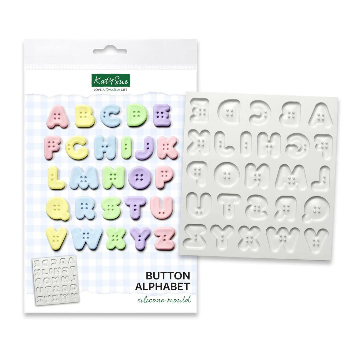 Katy Sue Button Alphabet Silicone Mould