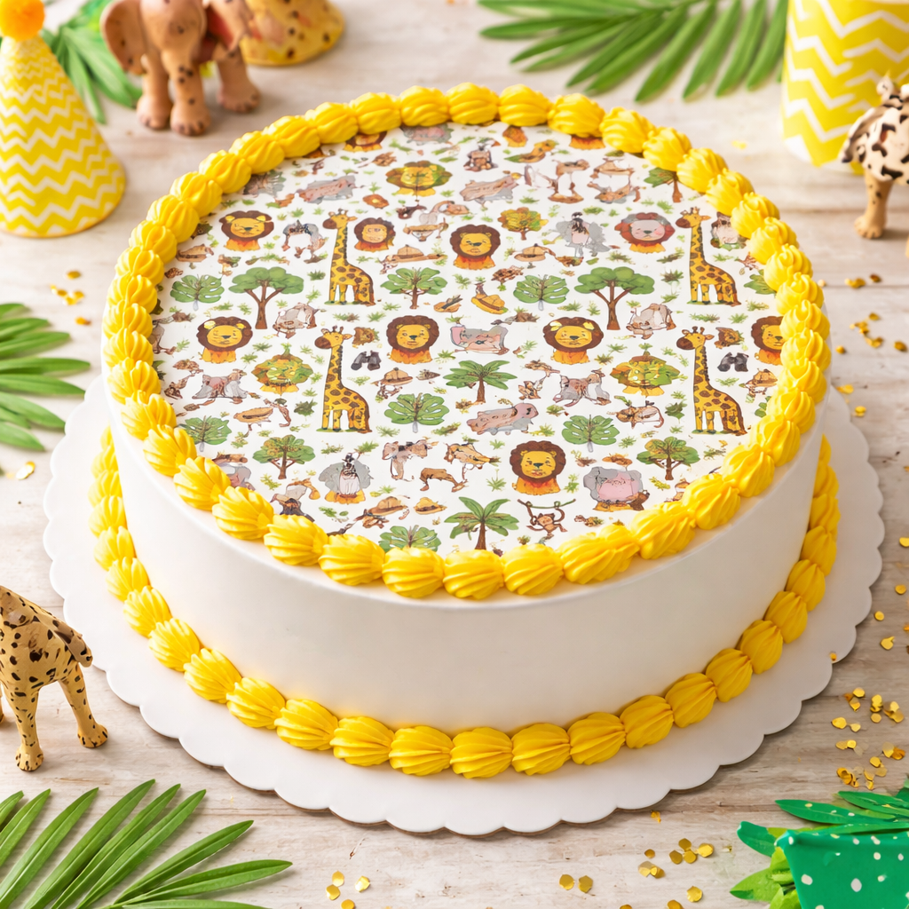 Jungle Animals Edible Image Template