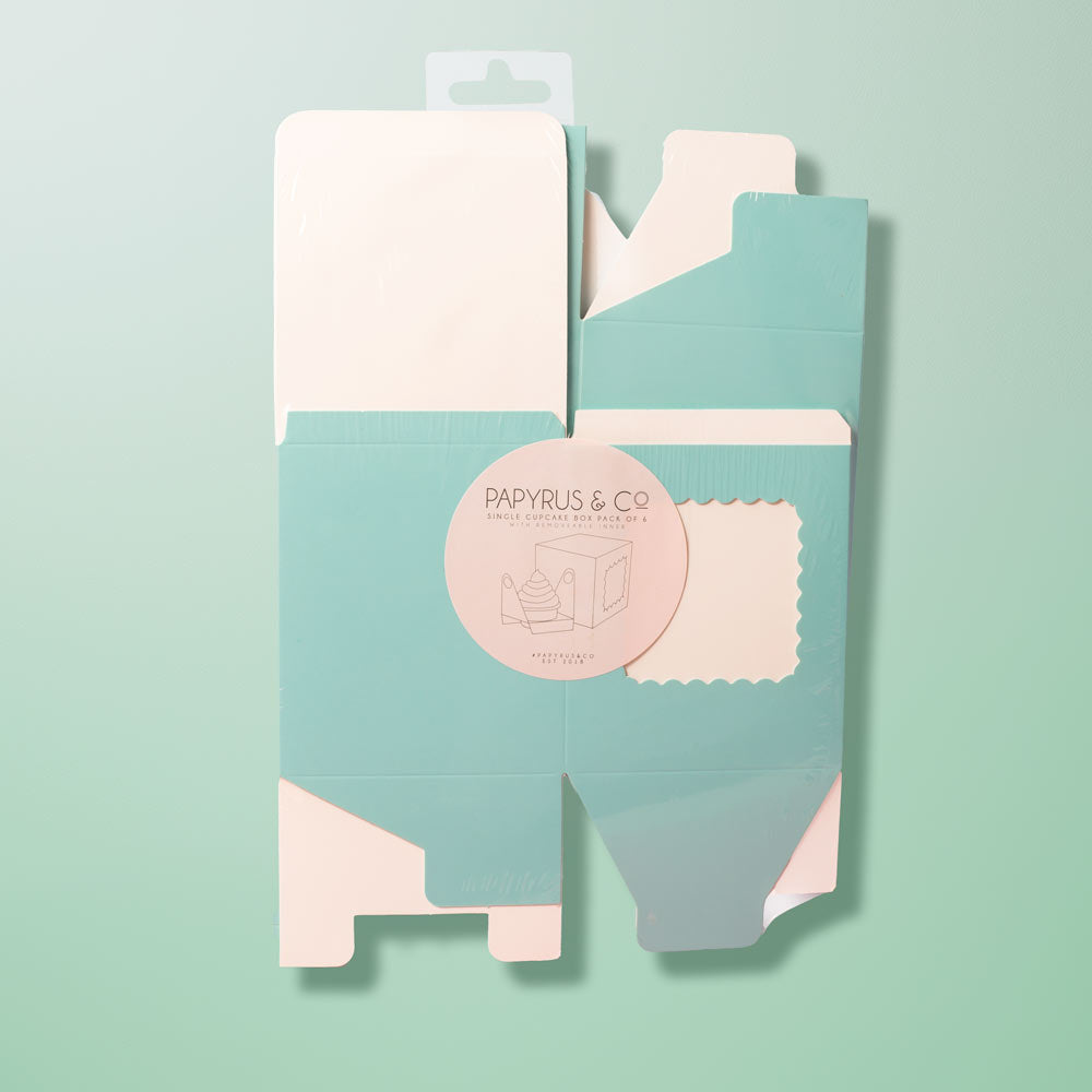 Scalloped Pastel Blue 1 Cupcake Box 6 Pack