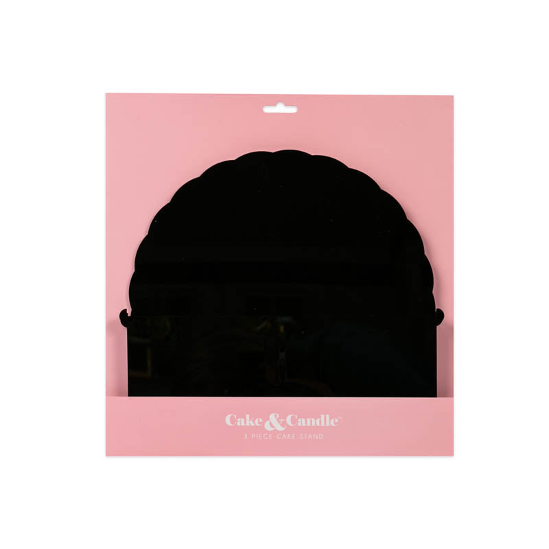 Black Plateau Gateau 3-Piece Cake Stand