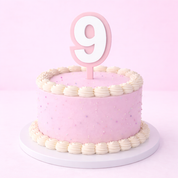 9 PINK+WHITE LAYERED ACRYLIC CAKE TOPPER