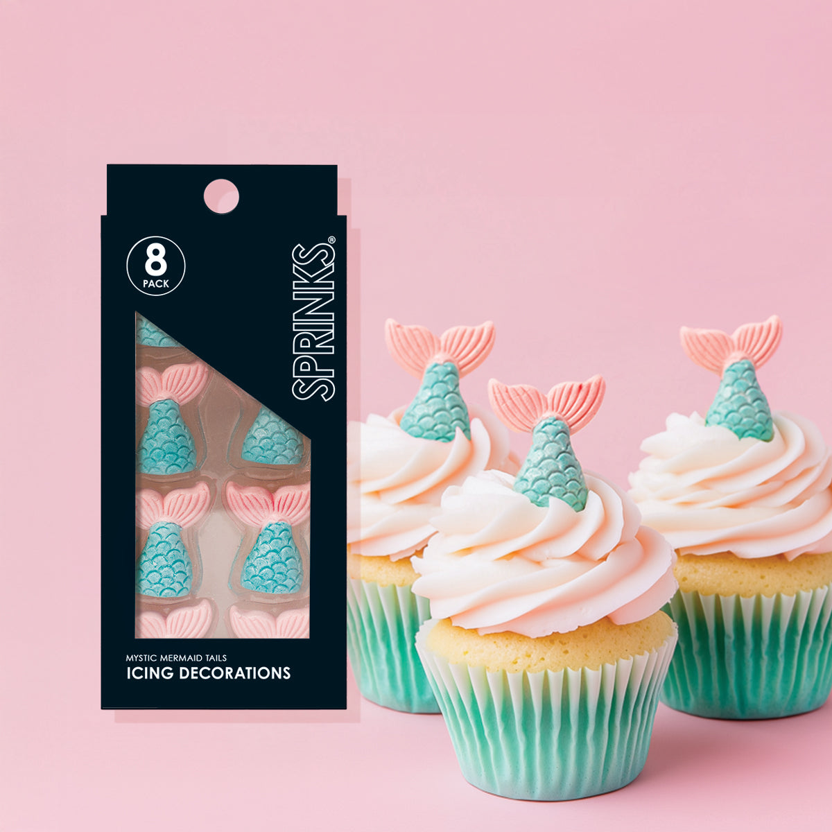 SPRINKS MERMAID TAILS Icing Decorations 8 pieces