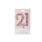 Rainbow Glitter 21 Cake Topper