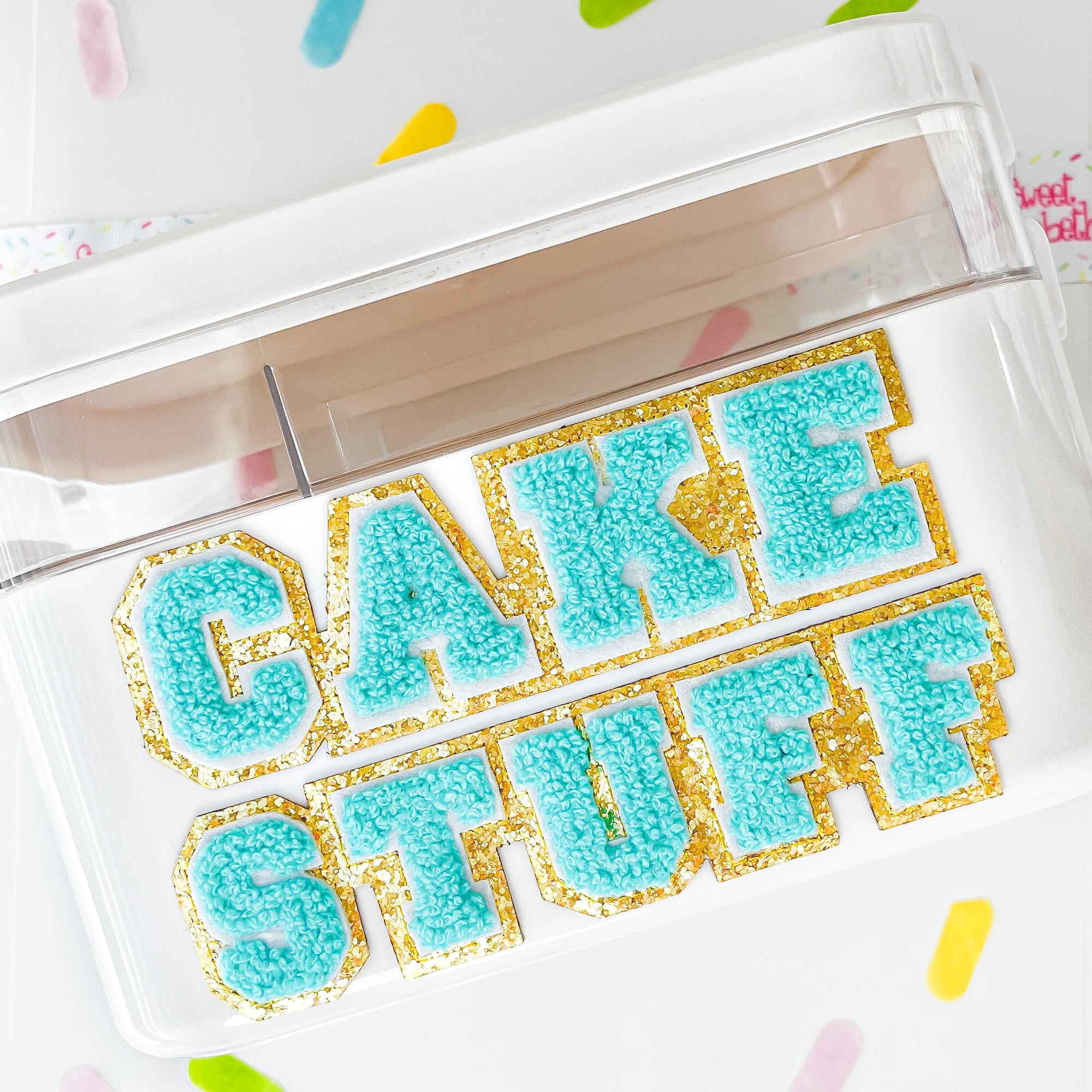 CAKE STUFF Glitter Storage Box Teal By Sweet Elizabeth
