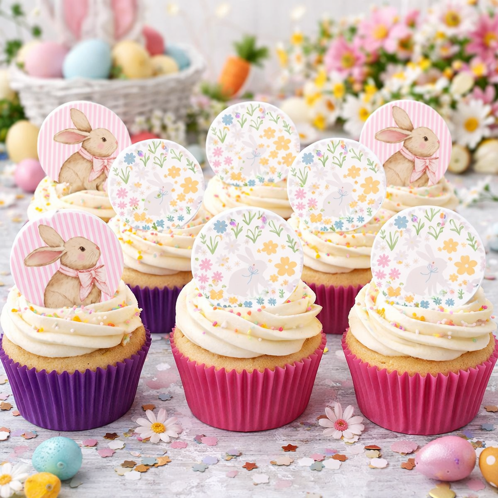 Pastel Easter Cupcake Edible Image Template