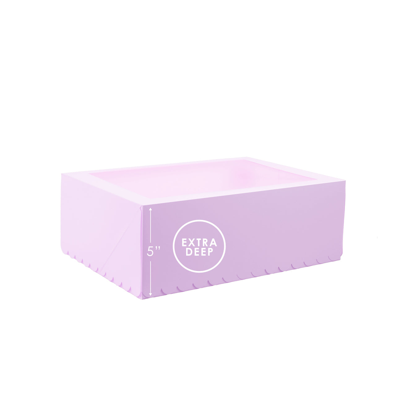 Scalloped Pastel Lilac 12 Cupcake Box - 5inch Tall