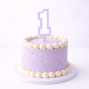 1 Lavender+White Layered Acrylic Cake Topper