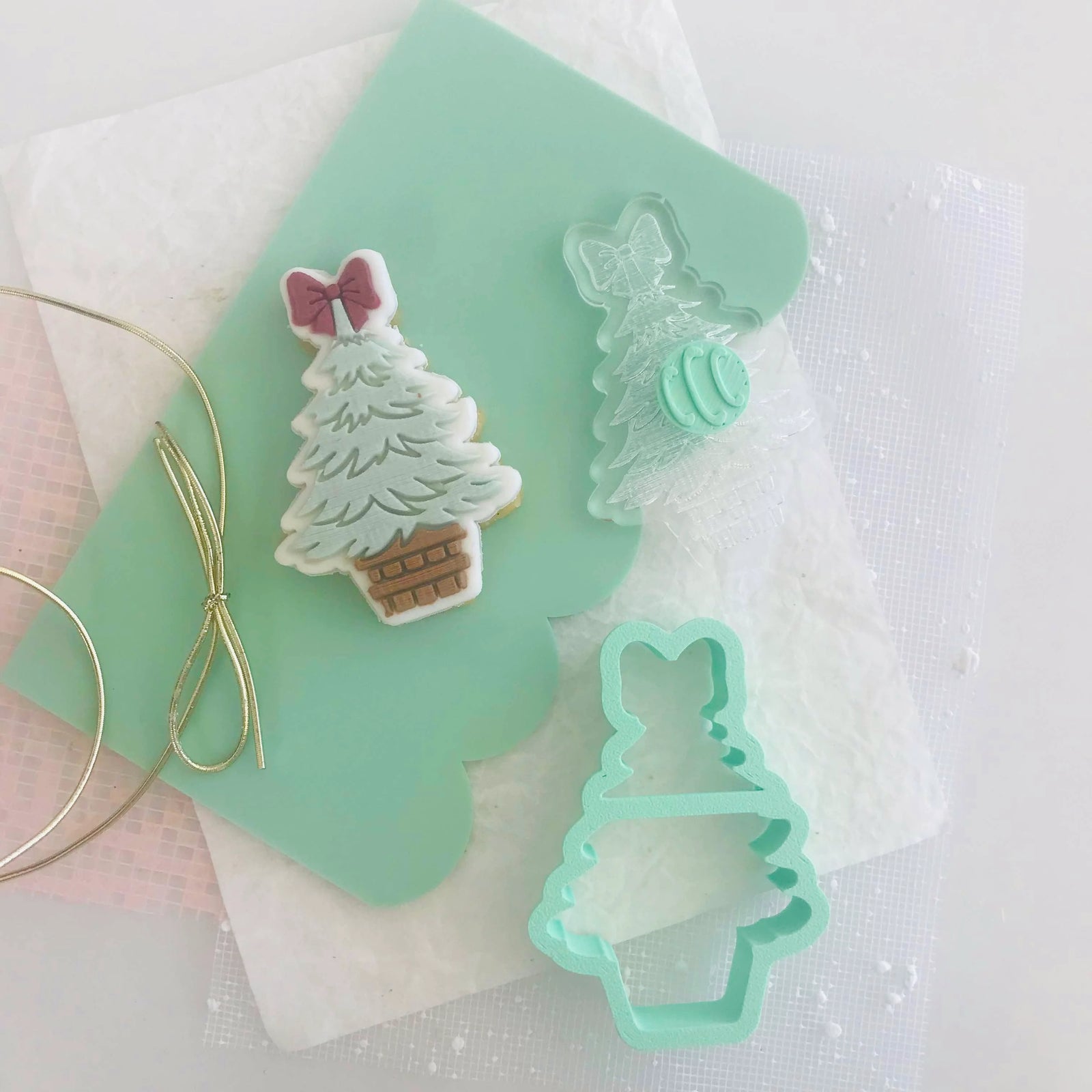 Christmas Tree Cookie Cutter and Debosser Set