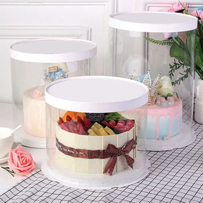 Clear Tube Cake Box 8x8x12 inch Tall