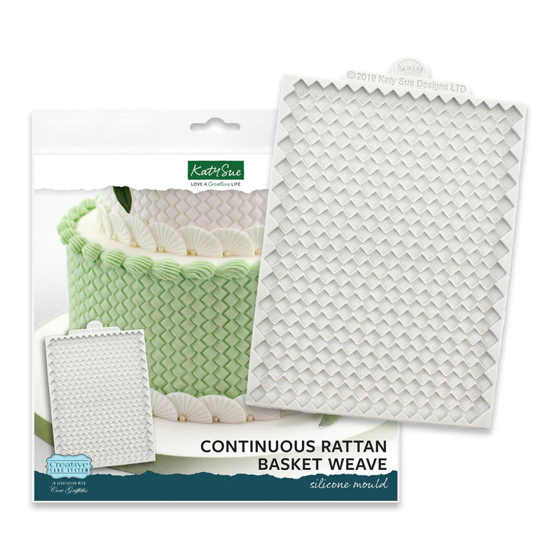 Katy Sue Continuous Rattan Basket Weave Silicone Mould