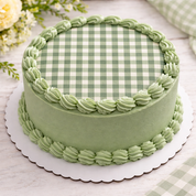 Sage Gingham Edible Image Template