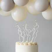 White Swirly 13cm Candles 16 Pack