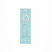Number 9 Silver Metal Cake Topper