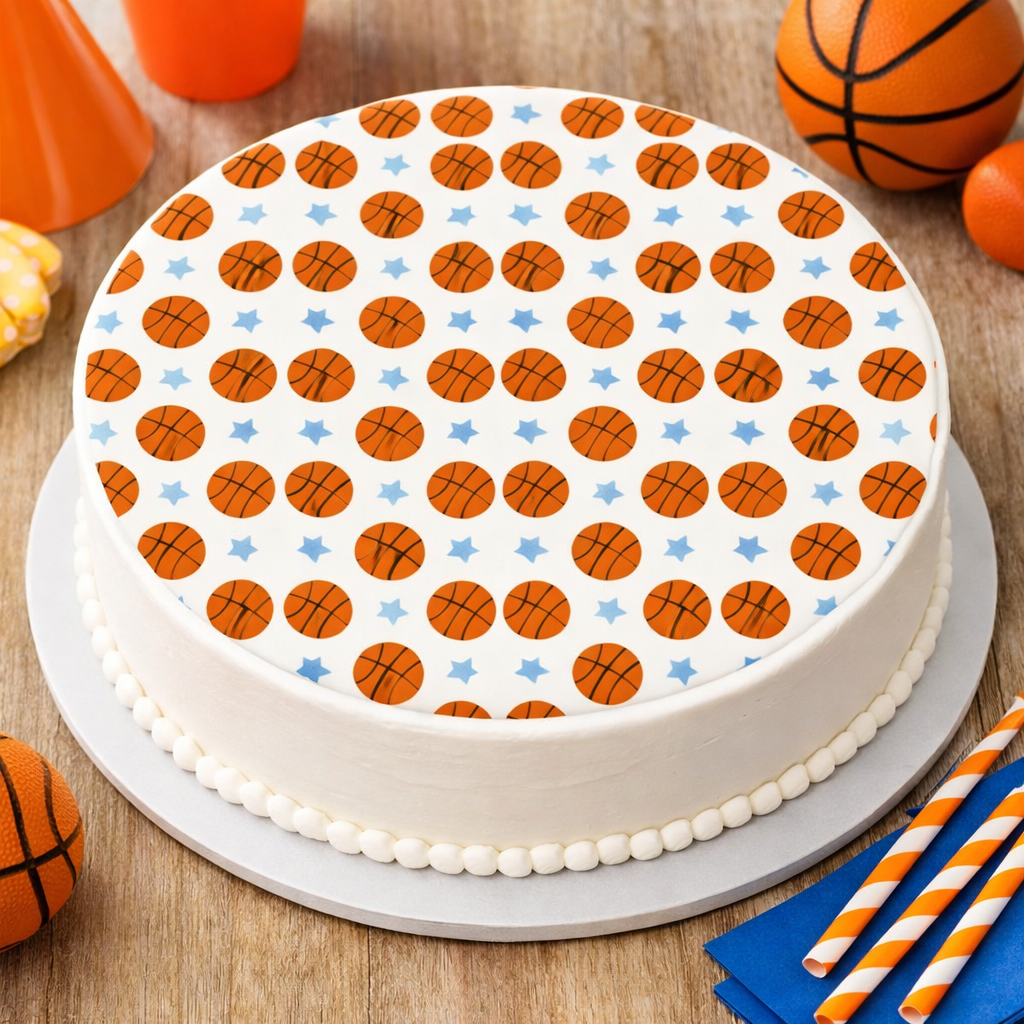 Basketball Stars Edible Image Template