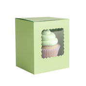 Scalloped Pastel Green 1 Cupcake Box 6 Pack