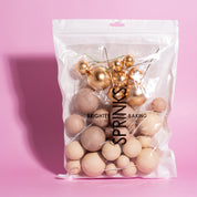 Champagne Gold Foam Ball Toppers 32 piece