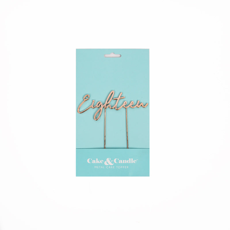 EIGHTEEN ROSE GOLD Metal Cake Topper