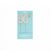 90th Silver Metal Cake Topper
