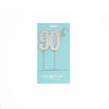 90th Silver Metal Cake Topper