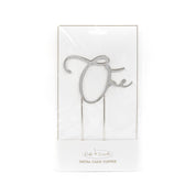 One Silver Metal Cake Topper
