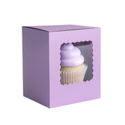 Scalloped Pastel Lilac 1 Cupcake Box 6 Pack