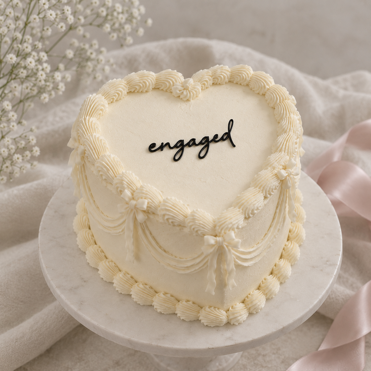 engaged Black Acrylic Cake Fropper